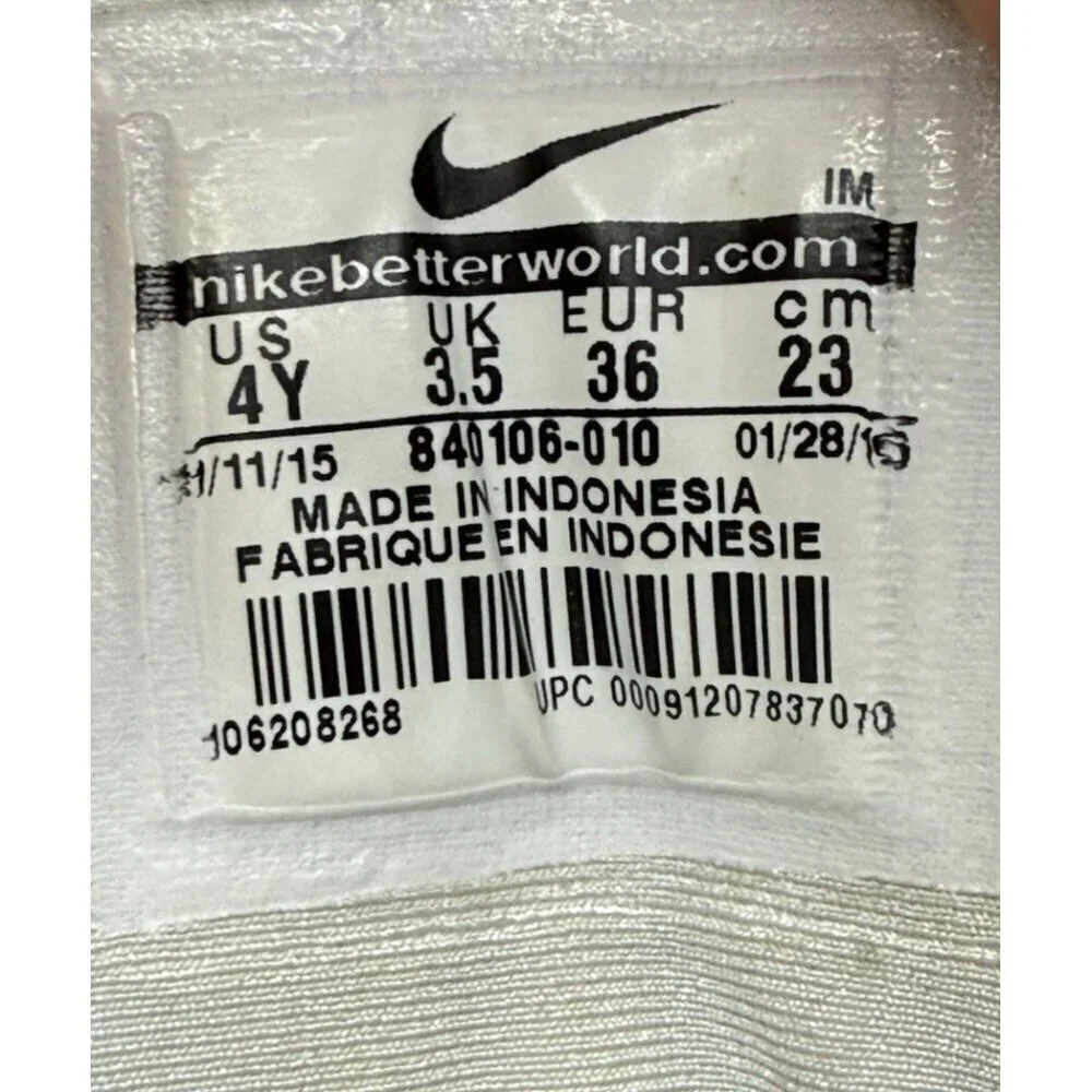 Nike Marxman Premium Junior Youth Basketball Trainers Shoes Pure Platinum Sz 4Y